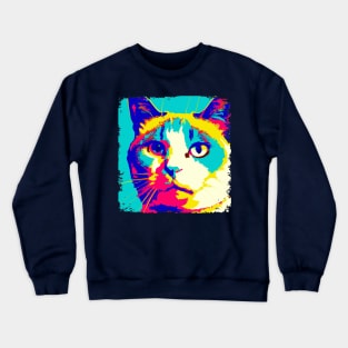 Snowshoe Pop Art - Cat Lover Gift Crewneck Sweatshirt